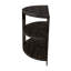 Console Table Half Moon Design, 2 Shelves, Charcoal Grey/ Metal Accents For Bedroom, Living Room, Foyer, Stylish Decoration Contemporary Desk, Colour, Solid Wood Construction