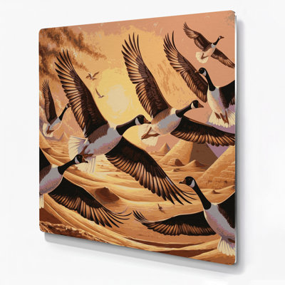 Birds Egyptian Goose Brown Metal Wall Art