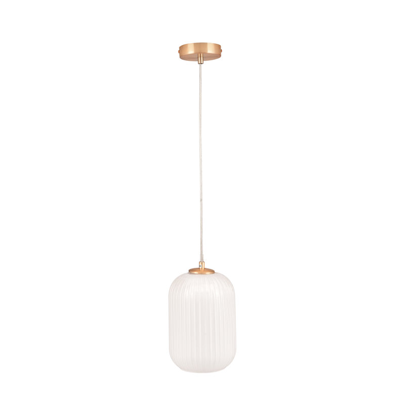 Bucyrus 1 - Light Single Pendant, White/Gold
