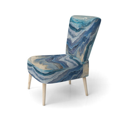 Coast Sea Waves Watercolour - Upholstered Modern Accent Side Chair