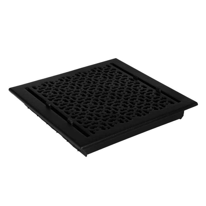 Grille de coulée en fonte d'aluminium Achtek 14 po x 16 po, Blanc thermolaqué, Plancher sans trous de vis