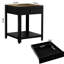 Table basse multifonctionnelle carrée avec compartiment caché et verrouillage d'empreintes digitales, aspect grain de bois, parfaite pour la vie en appartement, acier, 15,31 po de hauteur, 18,84 po de profondeur à double couche