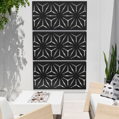 Screen Series Star Plastic Black Screen Panel (Set of 3)
