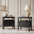 Jeremie Traditional 26"W 2-Drawer End Table with Charging Station and Pull-Out Shelf and Easy Assembly