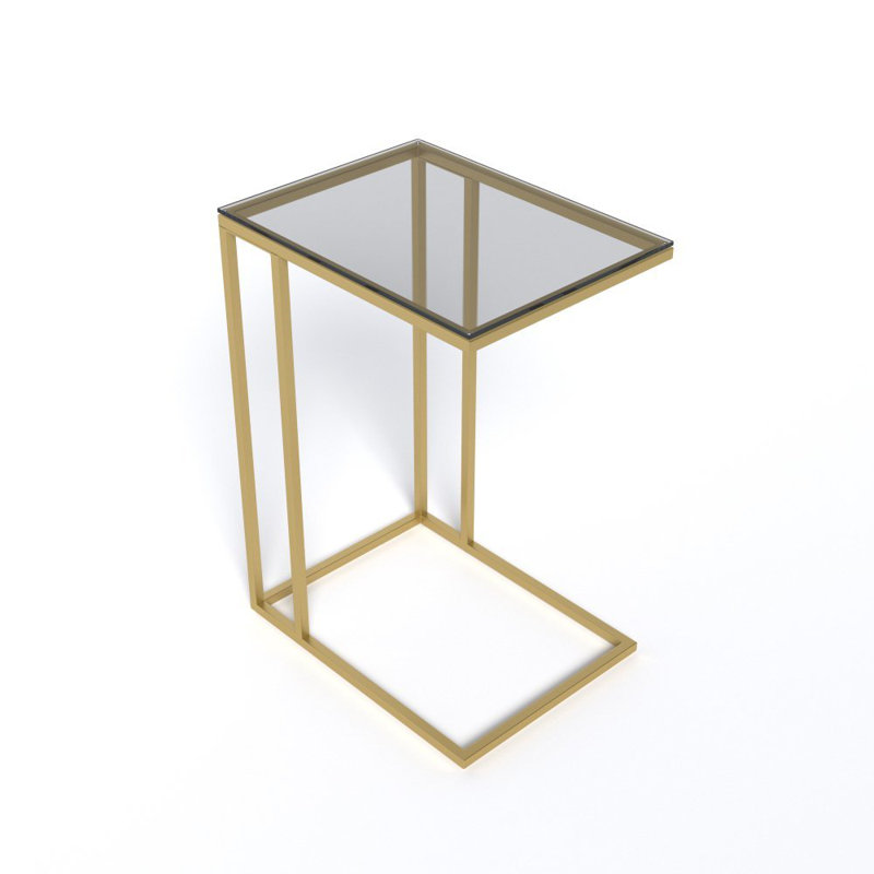 Azbane Glass Top Frame End Table
