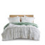Ensemble de 3 mini-édredons en fausse fourrure à poil long double / grand vert / blanc-117539030-117539033
