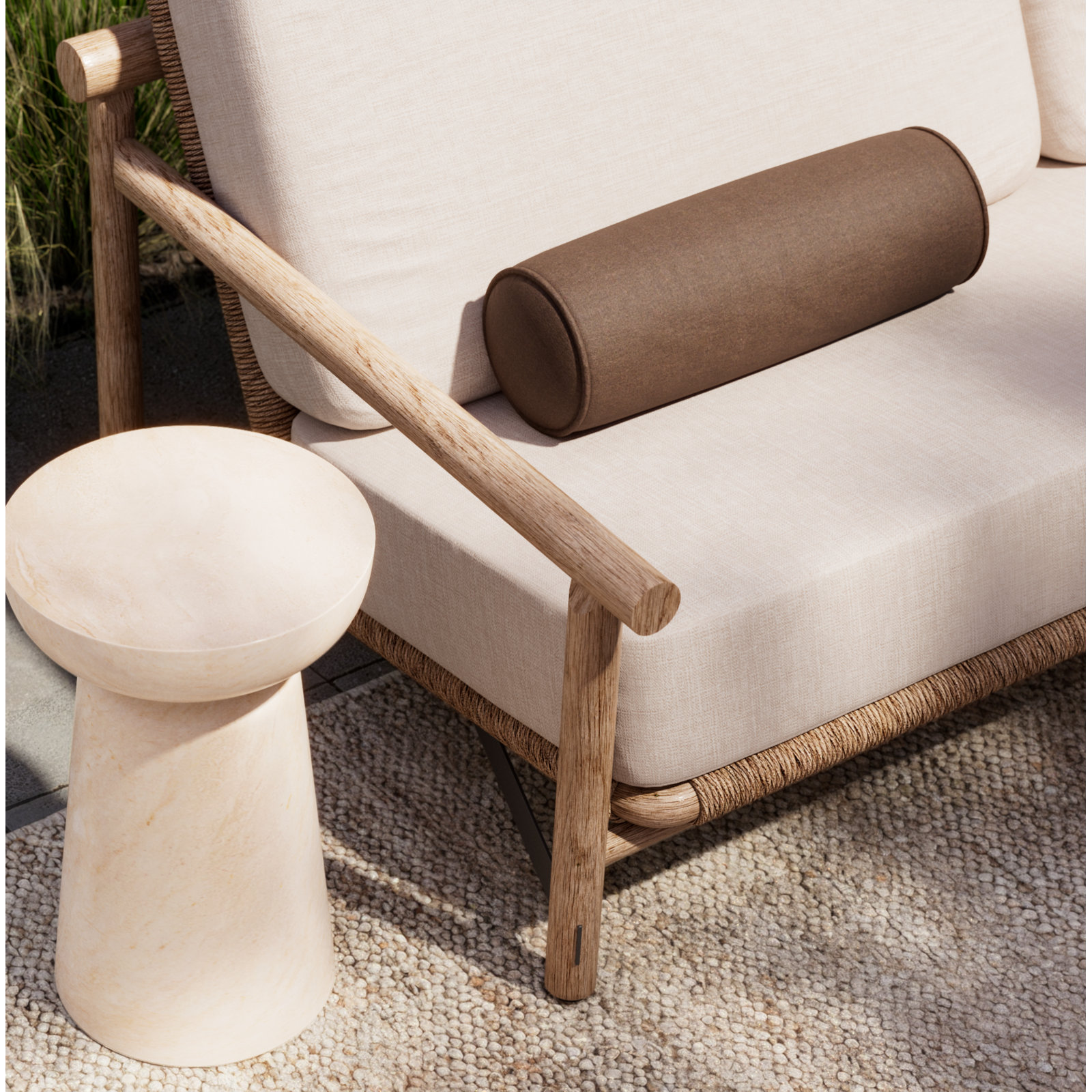 Inessa 83" Teak Patio Sofa