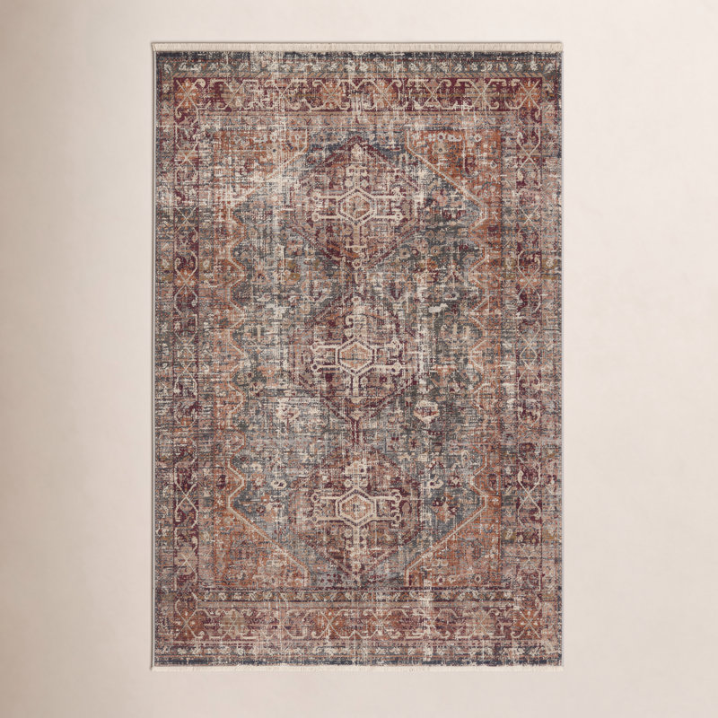 Clemente Washable Oriental Indoor Rug, Rectangle 9' x 12'11"