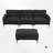 Keysan Velvet L-Shaped Sectional with Ottoman Reversible-1327873773