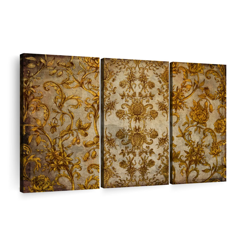 Feuille d'or Renaissance, reproduction sur toile, H 28 po x l 45 po x P 1,25 po
