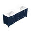 Meuble-lavabo double bleu marine - Portes en marbre à fermeture en douceur et durabilité de 72 po 22 espaces de rangement supplémentaires pour comptoir de culture