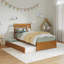 Lit plateforme en bois massif Lamareon avec pied de lit et lit gigogne-1852938155-1852938152