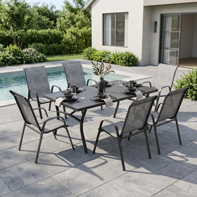 6-Person Rectangular Patio Dining Set