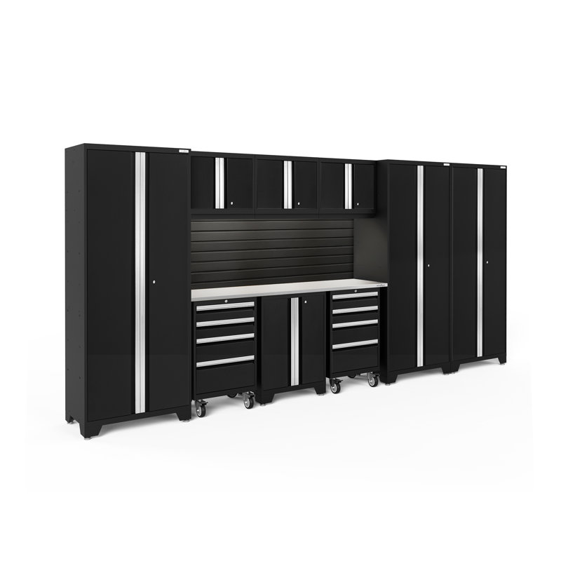 Ensemble de rangement complet 10 pièces Bold Series, Lumière LED, Acier Inoxydable, Noir / noir