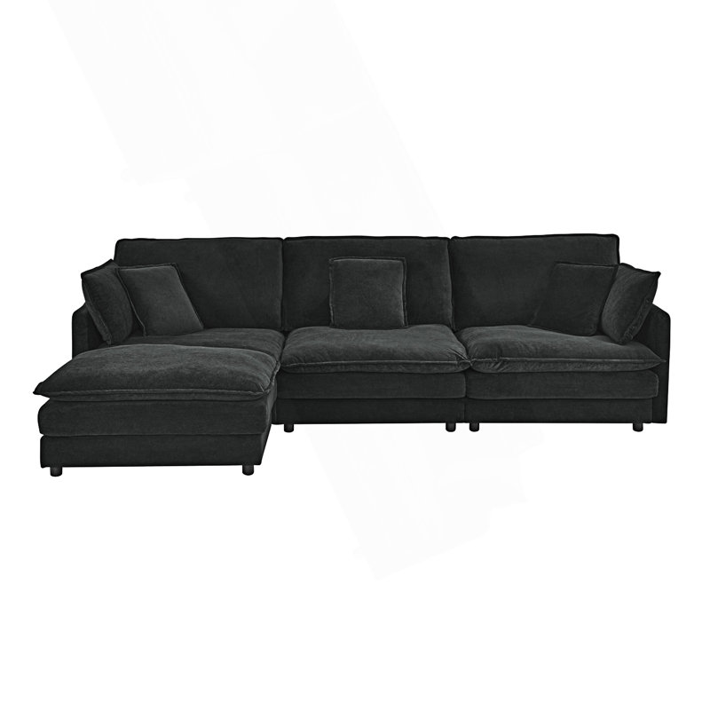 Canapé modulaire en L avec repose-pieds et canapé convertible surdimensionné Modern Living