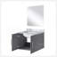 Meuble-lavabo de salle de bain 22 po D, plateau en marbre de Carrare et Miroir à DEL-111837239