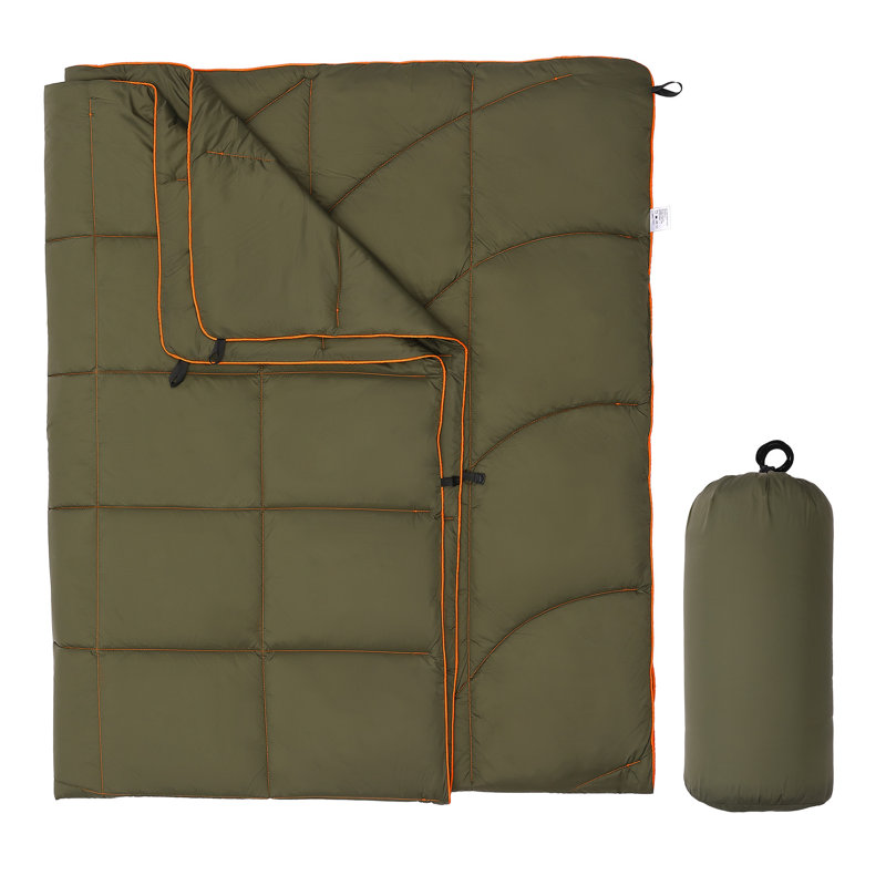Jeté de voyage imperméable avec sac de transport Ripstop, imprimé et imperméable 79 x 55 po, Vert
