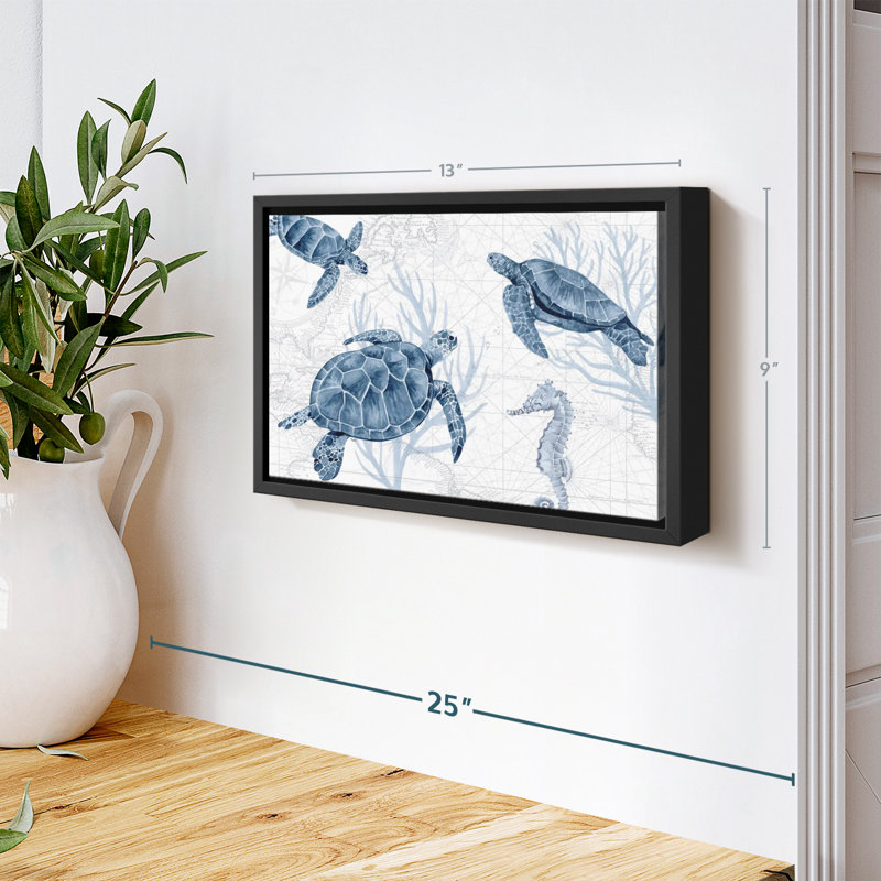 Animal «Deep Blue Sea I On White», art mural, H 9 po x l 13 po