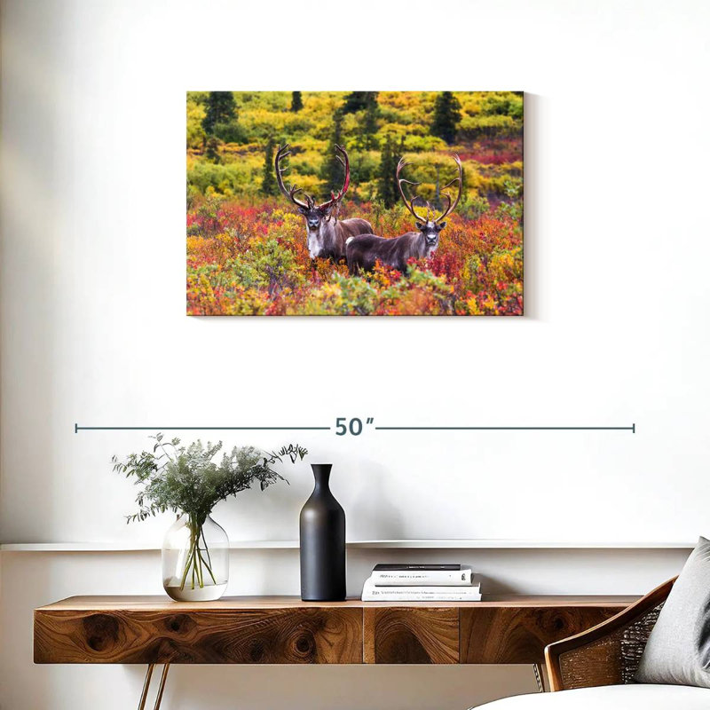 Brampt Caribou Pair, 20" H x 30" W