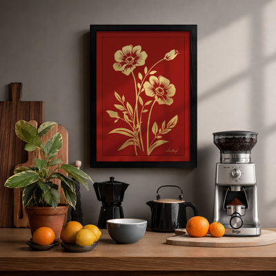 Cream And Gold Blooms Botanical - Print