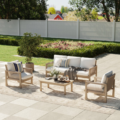 Outdoor 4-piece Conversation Set With Cushions