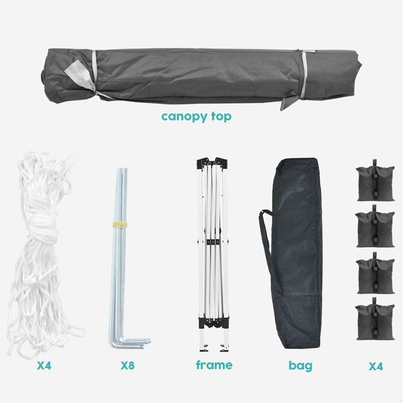 Folding Canopy With 4 Removable Sidewalls Outdoor Event Shelter UPF 50+ Gazebo Portable Tents