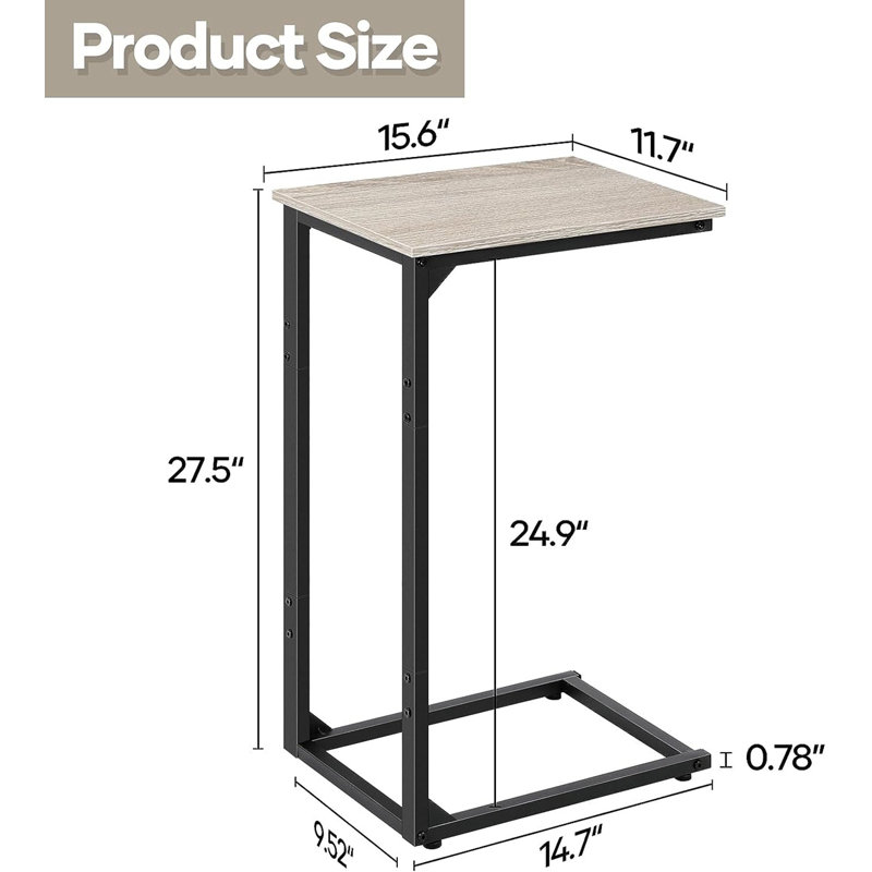 End Table Set, Black, Greige