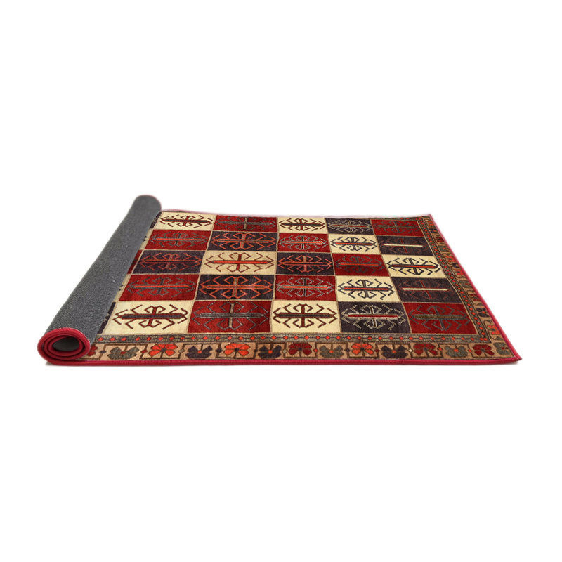 Tapis rouge à motif sud-ouest, Carré 6 pi