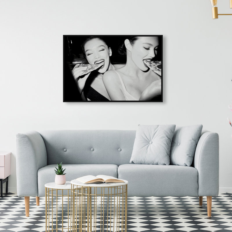 Midnight Mozzarella Print by Oliver Gal, 21"H x 31"W, Black Floater Frame