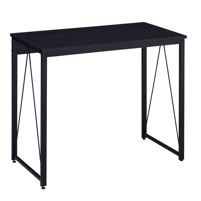 Writing Desk with Metal Sled Base, 28.5" H x 35.5" W x 18.5" D, Black