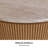 Aster 16" Side Table In Reeded Birch with Travertine Top