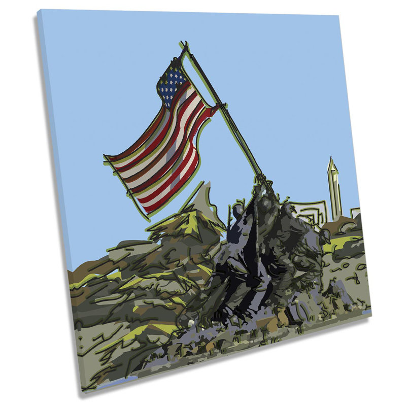 War Memorial American - Wrapped Canvas Painting, 76.2cm H x 76.2cm W x 4cm D