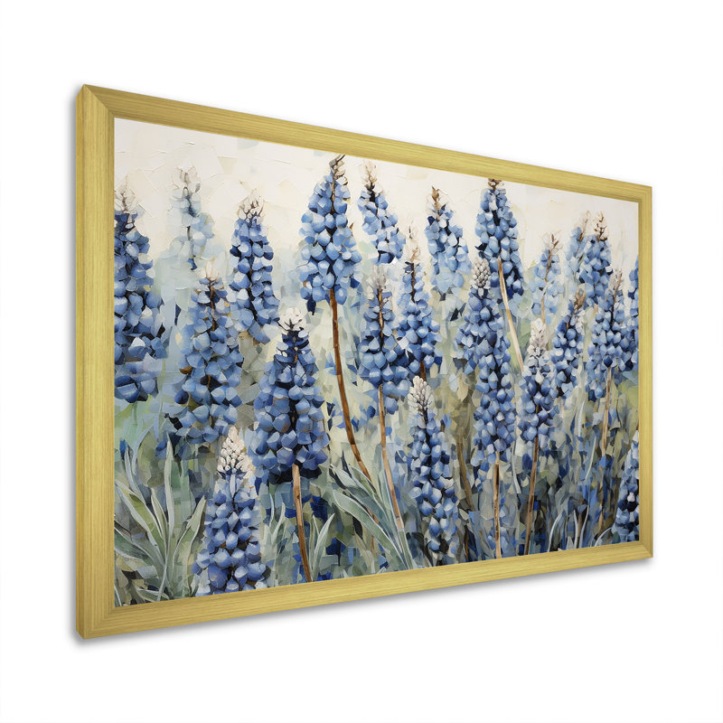 Magical Blue Bonnets Meadows II - Blue Bonnets, art mural sur toile FDP107220, Or, H 30 po x l 40 po x P 1,5 po