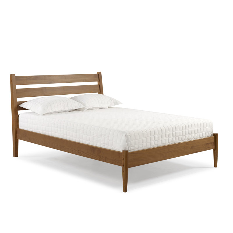 Ashlie Queen Size Solid Wood Bed, Castanho