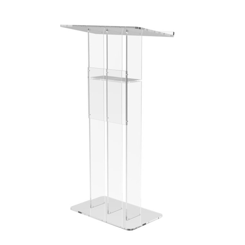 Clear Plexiglass Full-Size Podium with Acrylic Panel
