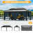 20 Ft. W x 12 Ft. D Metal Hardtop Gazebo Aluminum Gazebo with Galvanized Steel Double Roof-100014234