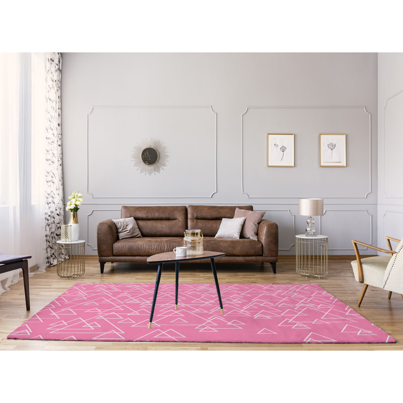 Tapis de zone rose triangles dispersed, Rectangle 9 pi x 12 pi