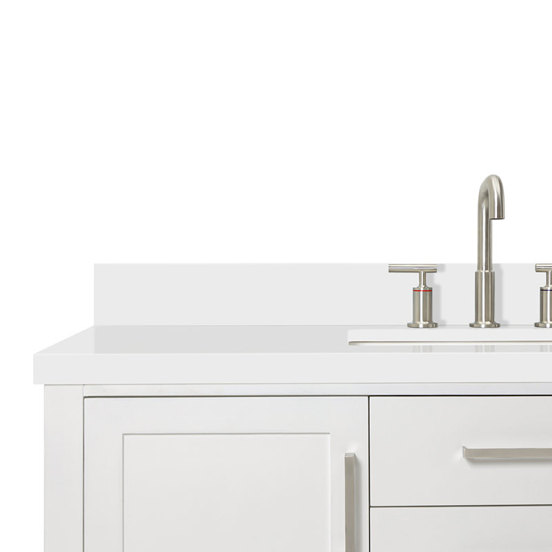 Bayhill 42'' Free Standing Single Bathroom Vanity with Quartz Top, 49" W, Pure White Quartz, White