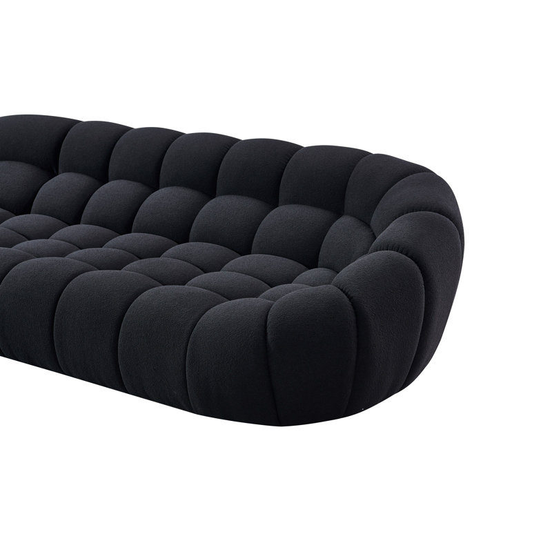 Canapé modulaire en tissu Stewartville, Polyester noir