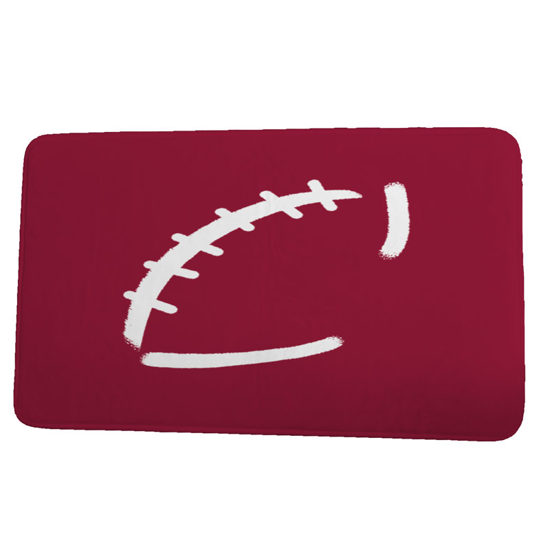 Tapis pour salle de bain Leiva football, H 18 po x L 30 po, Canneberge