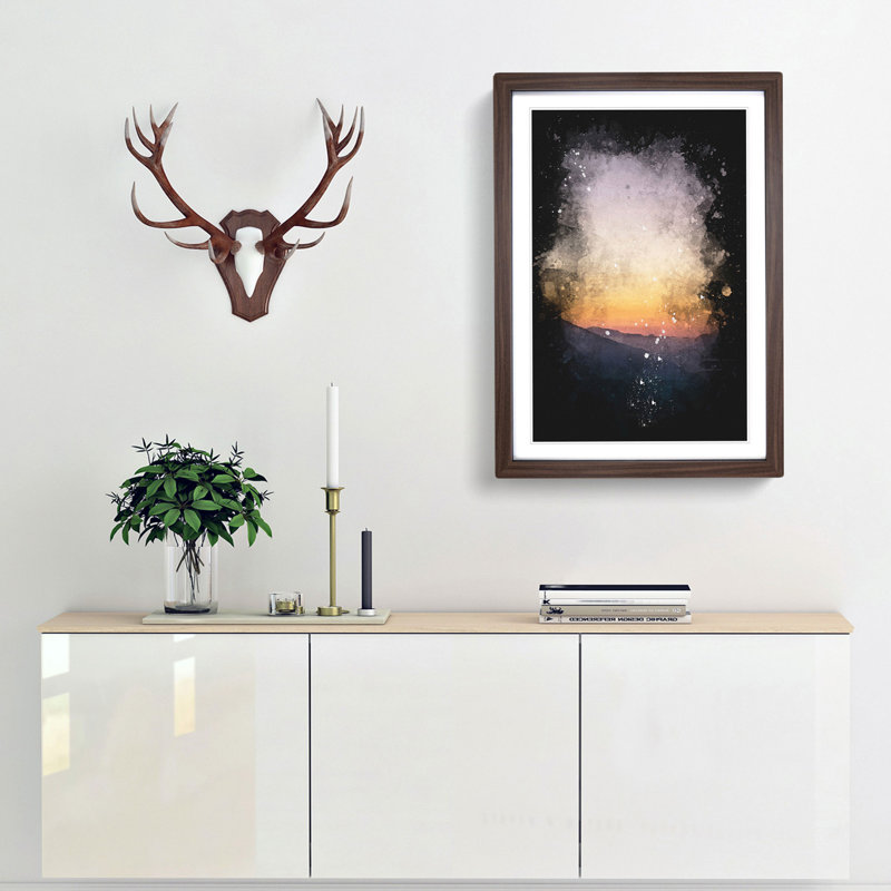 Sunrise in Vigolo Vattaro Italy - Framed Print, 63cm H x 45cm W x 2cm D, Walnut Framed