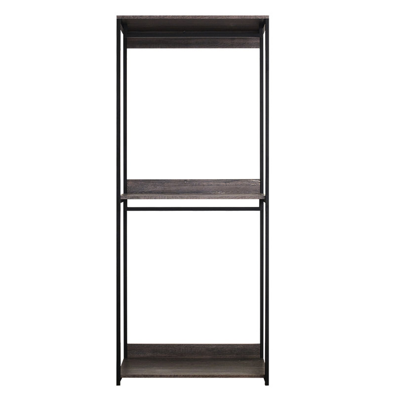 Armoire de style gris rustique, bois massif, structure en métal, compartiments de rangement extra-profond gris avec rangement, résistance à l'eau et à la chaleur,