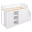 Lit mezzanine fonctionnel avec 3 tablettes, 2 armoires et 2 tiroirs, échelle avec rangement, aucun sommier nécessaire-891996542