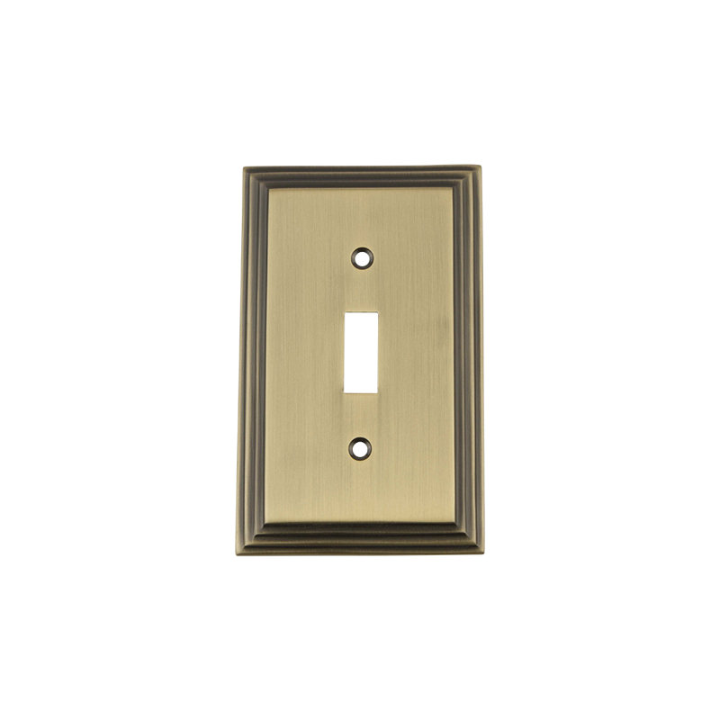 Deco 1-Gang Toggle Light Switch Wall Plate, Antique Brass