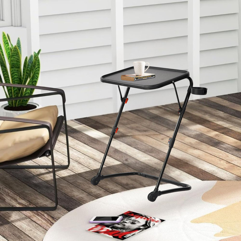 Bureau pliable avec porte-gobelet réglable 