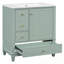 Armoire de rangement pour salle de bain avec lavabo, porte à fermeture en douceur et 3 tiroirs-394124475