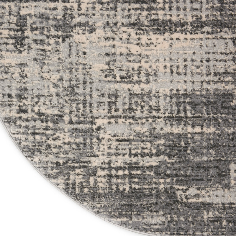 Tapis gris clair / gris foncé Rush, Rond 6 pi