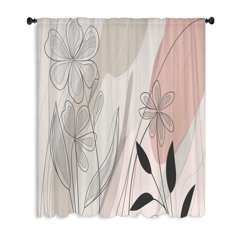 Tamesa Polyester Sheer Curtain Panel, 50" W x 96" L