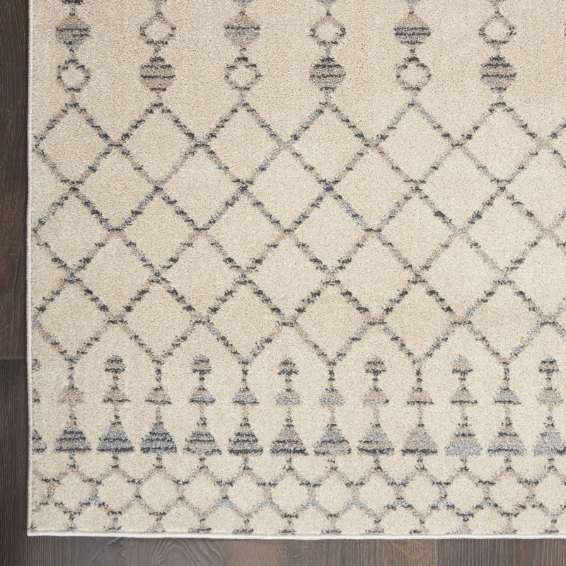 Tapis beige bohème marocain Marx, Tapis de couloir 2 pi 3 po x 10 pi