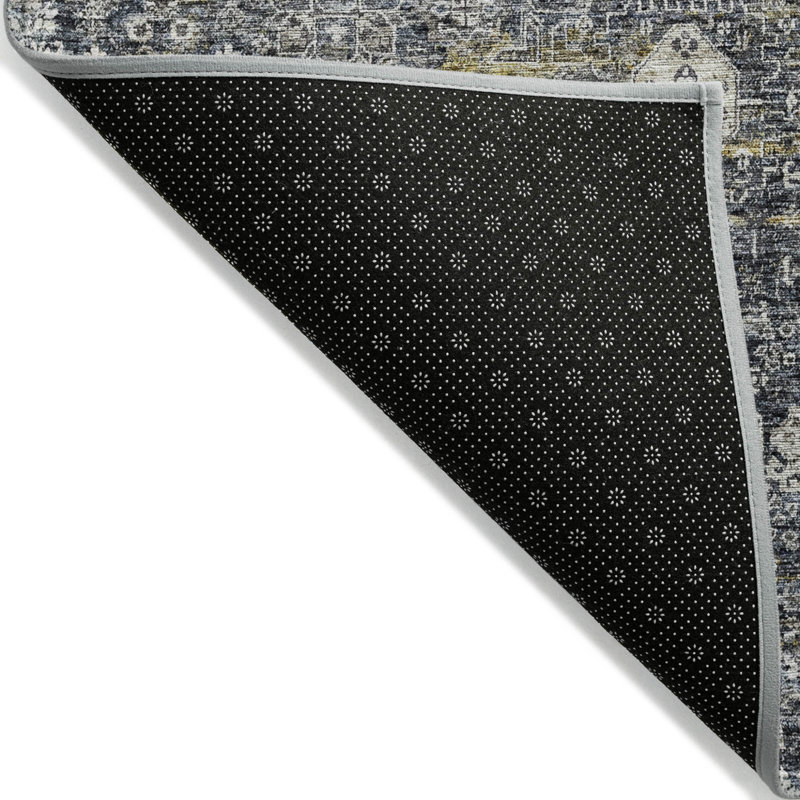 Tapis d'intérieur lavable extérieur gris anthracite et ivoire 3 pi x 5 pi